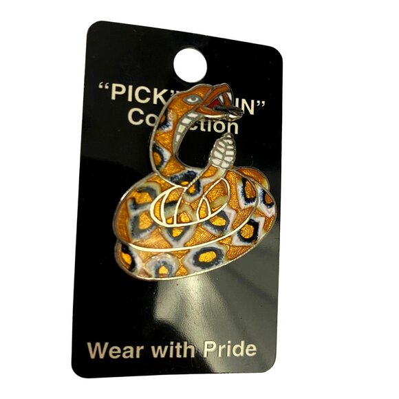 Diamondback Rattlesnake Snake Pin Lone Star Sales Western Desert Pin - Picture 2 of 6